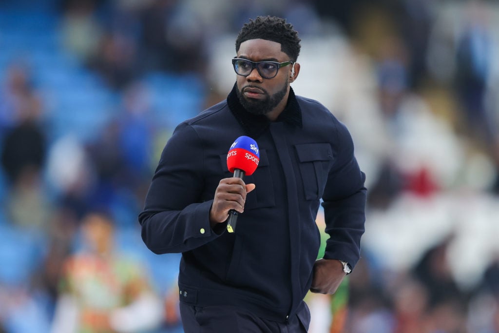 Sky Sports pundit Micah Richards during the Premier League match between Manchester City FC and Arsenal FC at Etihad Stadium on September 22, 2024 ...