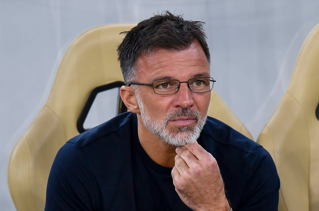 Anthony Patrick Hudson, head coach of Al Arabi SC, looks on before the Ooredoo Qatar Stars League 24/25 match between Al Rayyan SC and Al Arabi SC ...