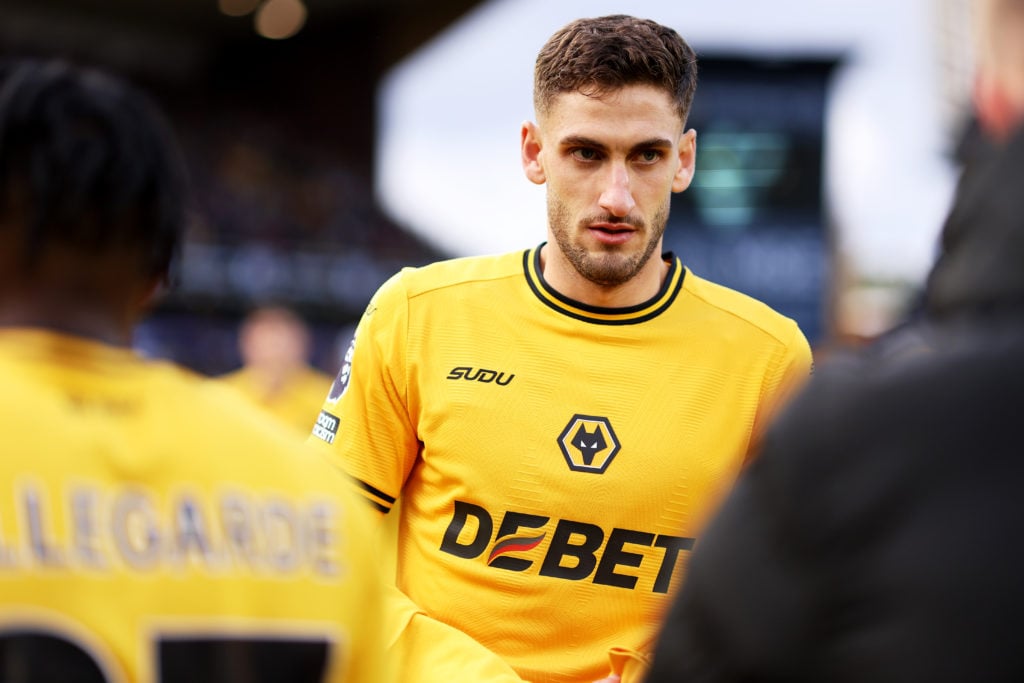 Santiago Bueno of Wolverhampton Wanderers ahead of the Premier League match between Wolverhampton Wanderers FC and Liverpool FC at Molineux on Sept...