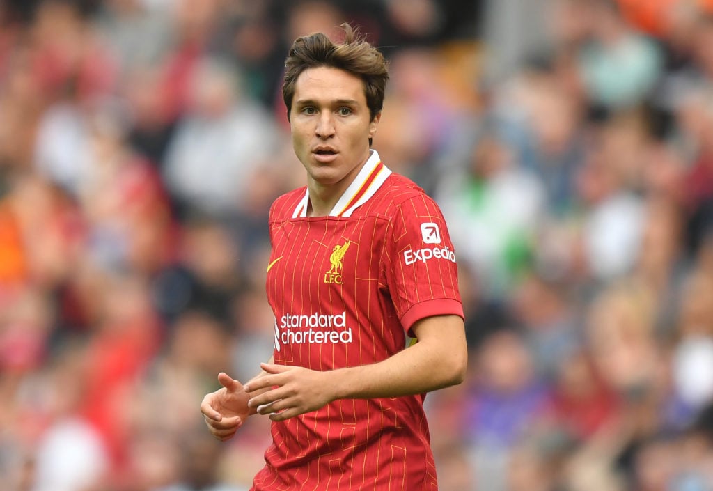 Liverpool's Federico Chiesa during the Premier League match between Liverpool FC and AFC Bournemouth at Anfield on September 21, 2024 in Liverpool,...