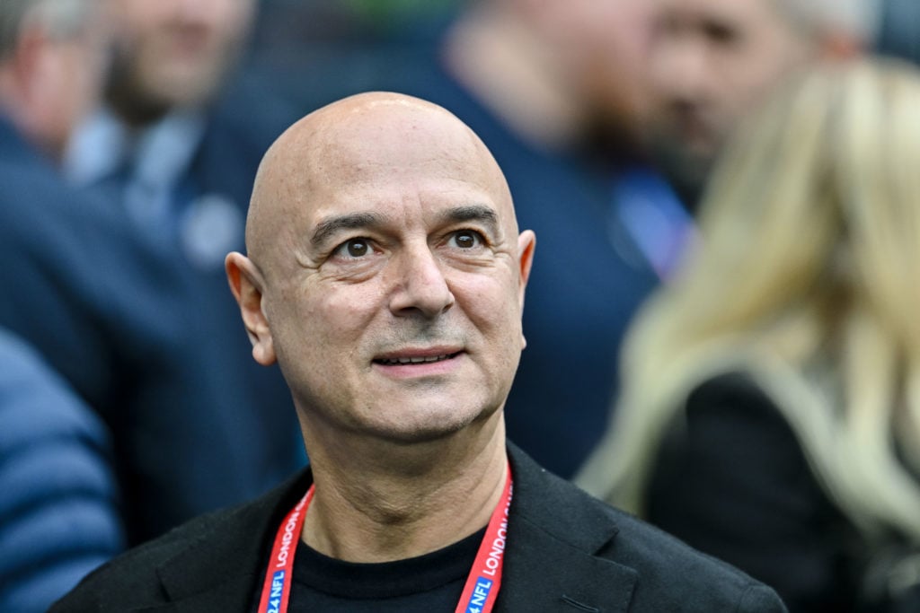 Daniel Levy (Chairman Tottenham Hotspur) looks on during the NFL match between Jacksonville Jaguars and Chicago Bears at Tottenham Hotspur Stadium ...