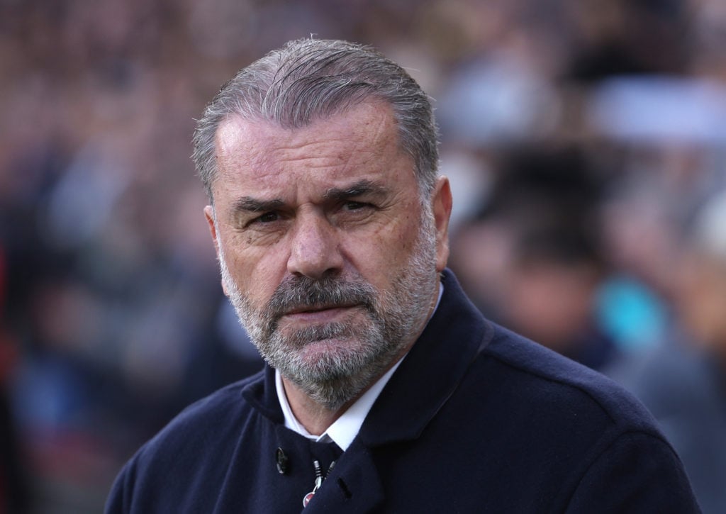 Ange Postecoglou, Manager of Tottenham Hotspur, looks on prior the Premier League match between Crystal Palace FC and Tottenham Hotspur FC at Selhu...