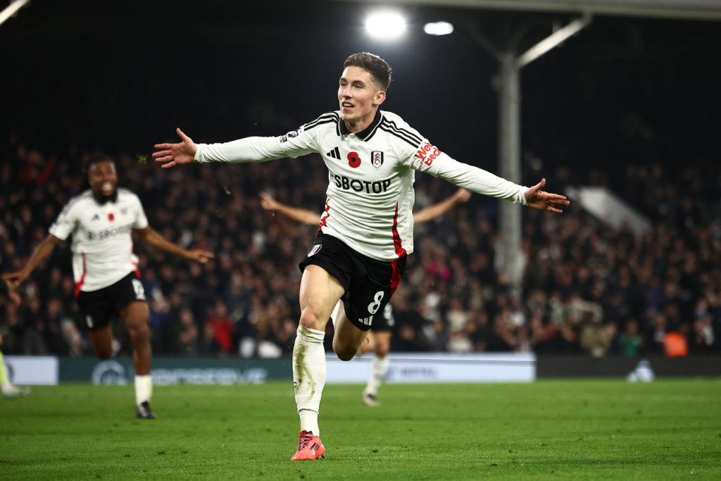 Harry Wilson celebrates after scoring for Fulham