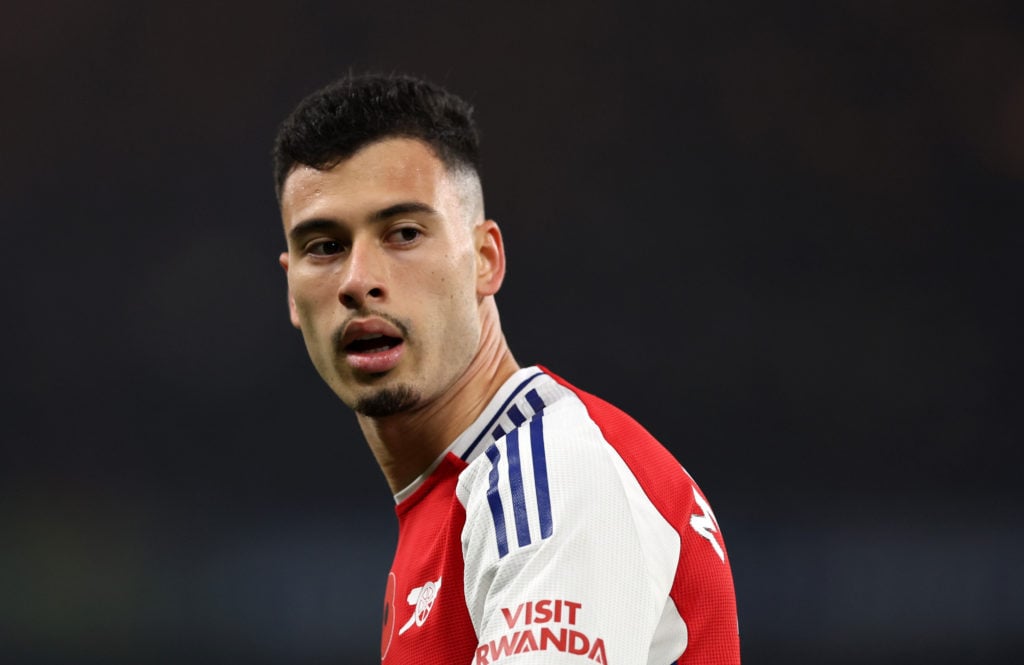 Gabriel Martinelli of Arsenal  during the Premier League match between Chelsea FC and Arsenal FC at Stamford Bridge on November 10, 2024 in London,...