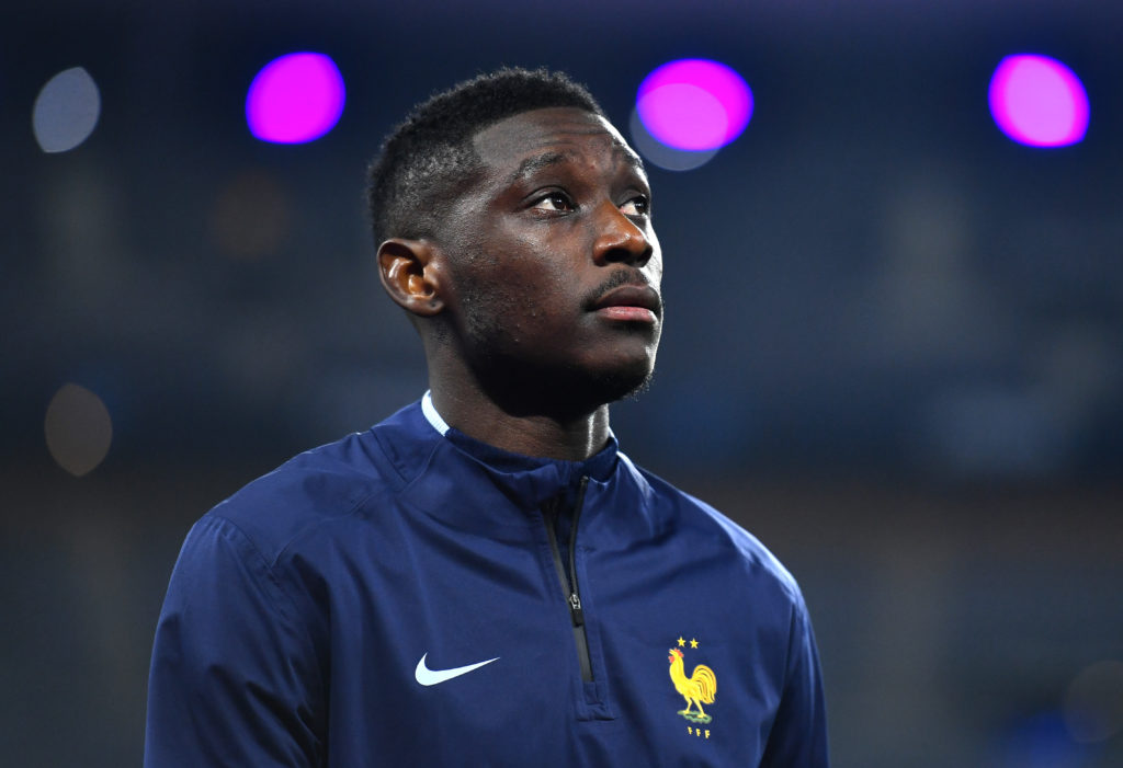 Randal Kolo Muani of France warms up prior to the UEFA Nations League 2024/25 League A Group A2 match between France and Israel at  on November 14,...