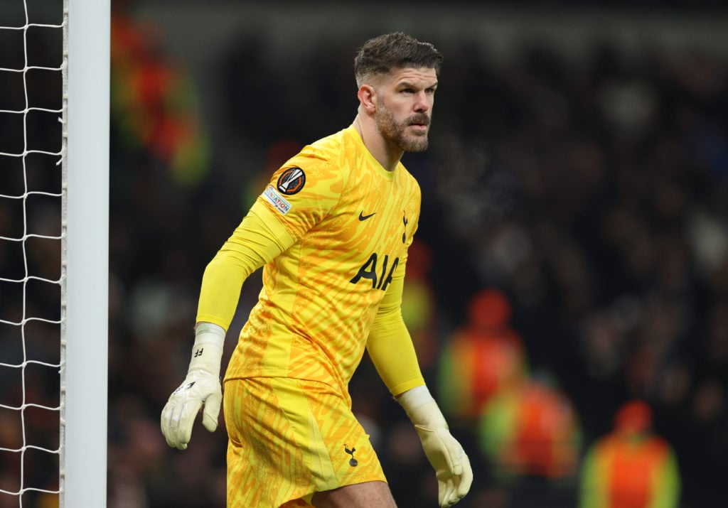 Fraser Forster of Tottenham Hotspur  during the UEFA Europa League 2024/25 League Phase MD5 match between Tottenham Hotspur and AS Roma at Tottenha...