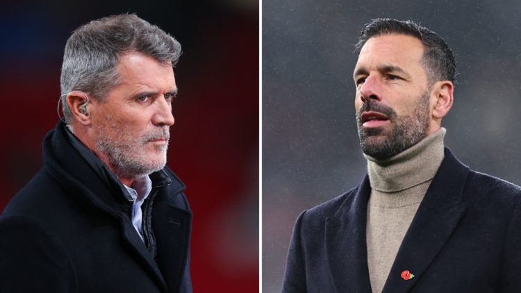 Split image of Roy Keane and Ruud van Nistelrooy.