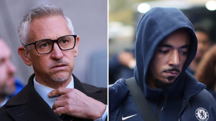 Split image of Gary Lineker and Malo Gusto.