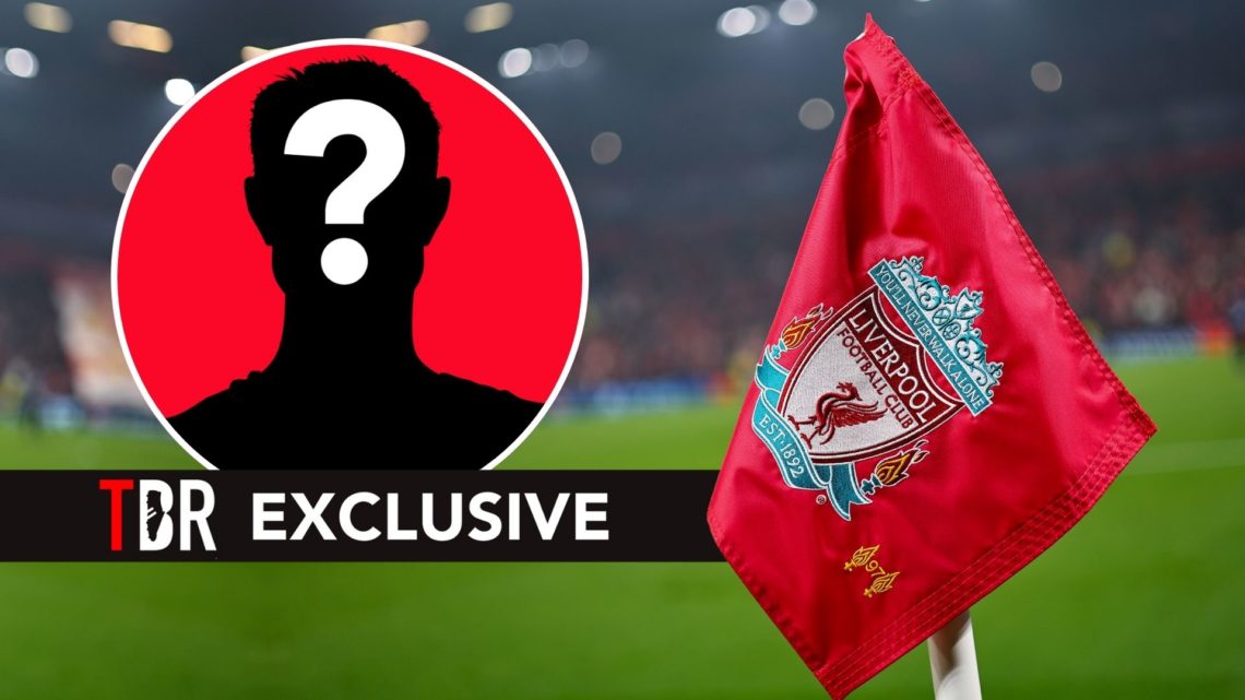 Detail of a Liverpool emblem on a corner flag during the UEFA Champions League 2024/25 League Phase MD4 match. Inset, an anonymous player.
