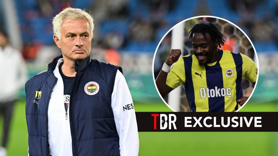 Head coach Jose Mourinho of Fenerbahce walks through the pitch ahead of the Turkish Super Lig week 11 football match between Trabzonspor and Fenerb...