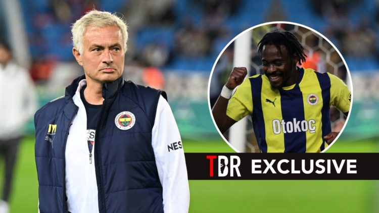 Head coach Jose Mourinho of Fenerbahce walks through the pitch ahead of the Turkish Super Lig week 11 football match between Trabzonspor and Fenerb...