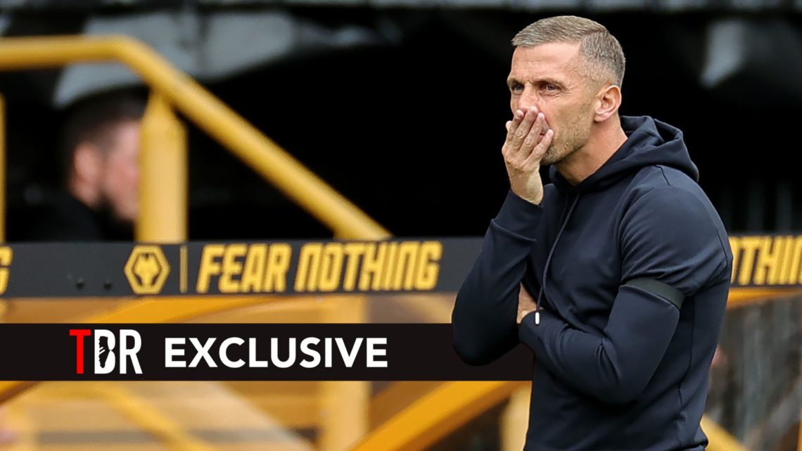 Gary O'Neil, the Wolverhampton Wanderers manager looks dejected during the Premier League match between Wolverhampton Wanderers FC and Chelsea FC a...