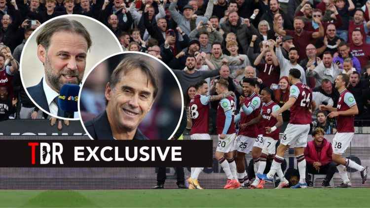 Tim Steidten and Julen Lopetegui over West Ham players.