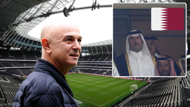 Tottenham chairman and co-owner Daniel Levy and Qatari royal Sheikh Jassim, who tried to buy Manchester United and has been linked with Spurs