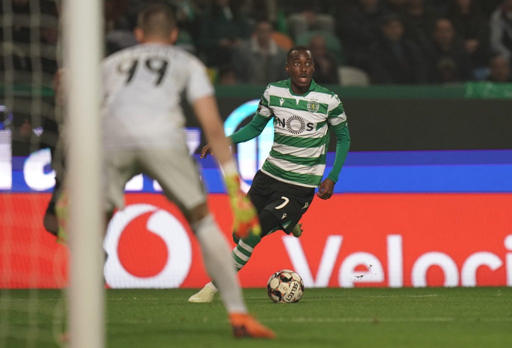 Rafael Camacho of Sporting CP in action during the Liga NOS match between Sporting CP and SL Benfica at Estadio Jose Alvalade on January 17, 2020 i...