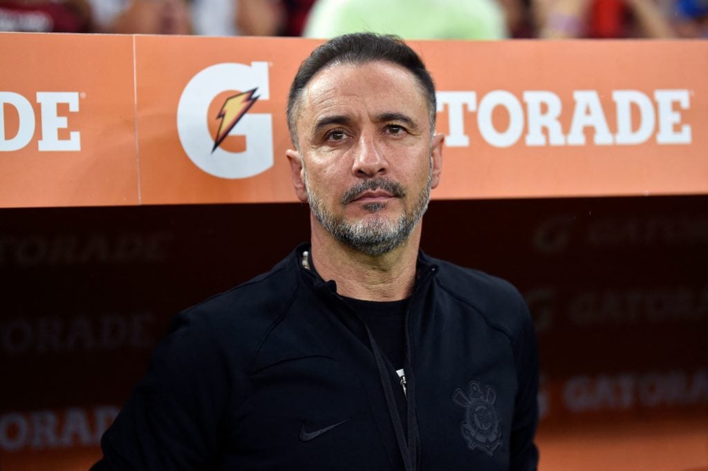 Corinthians' Portuguese coach Vitor Pereira during the Copa Libertadores football tournament quarterfinals all-Brazilian second leg match between F...