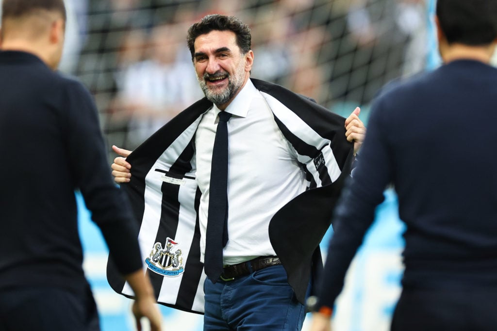 Newcastle chairman Yasir Al-Rumayyan during the Premier League match between Newcastle United and Leicester City at St. James Park on May 22, 2023 ...