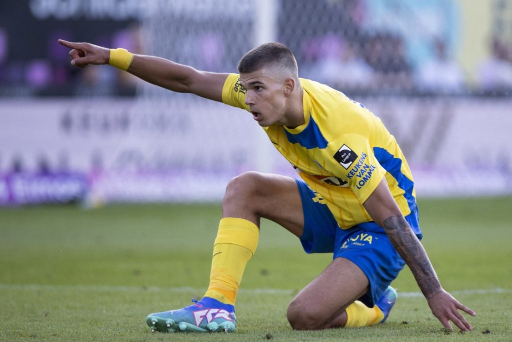 Tottenham defender Luka Vuskovic in action for Westerlo.