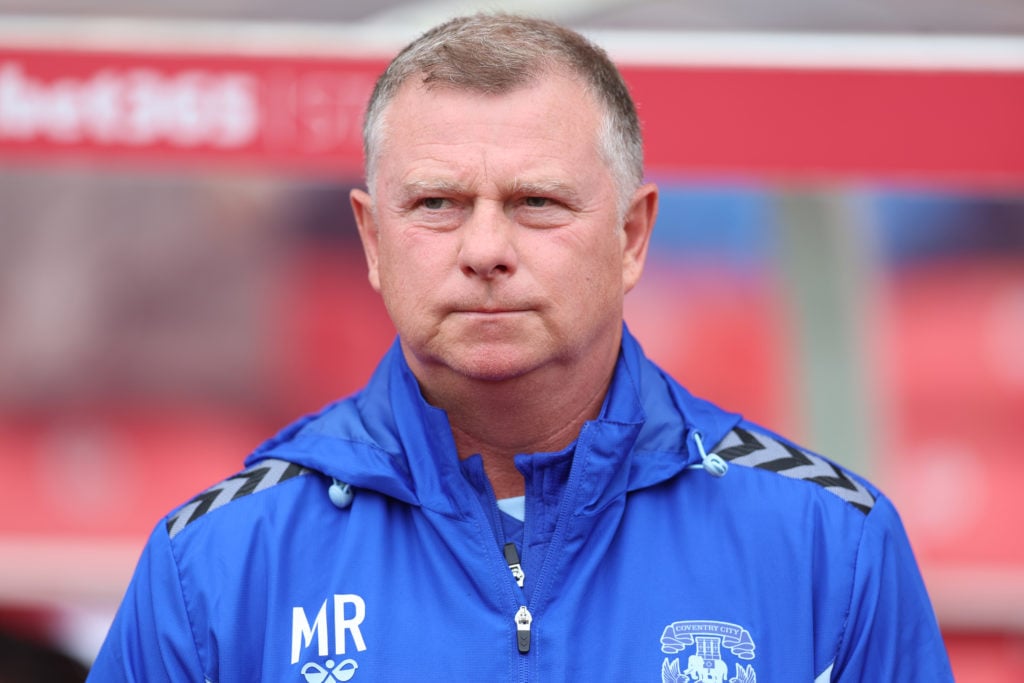 Mark Robins manager of Coventry City during the Sky Bet Championship match between Stoke City FC and Coventry City FC at Bet365 Stadium on August 1...