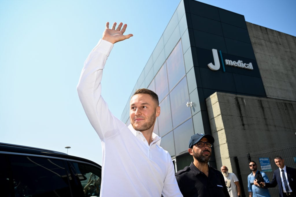 Juventus new signing Teun Koopmeiners takes medical tests at JMedical on August 28, 2024 in Turin, Italy.