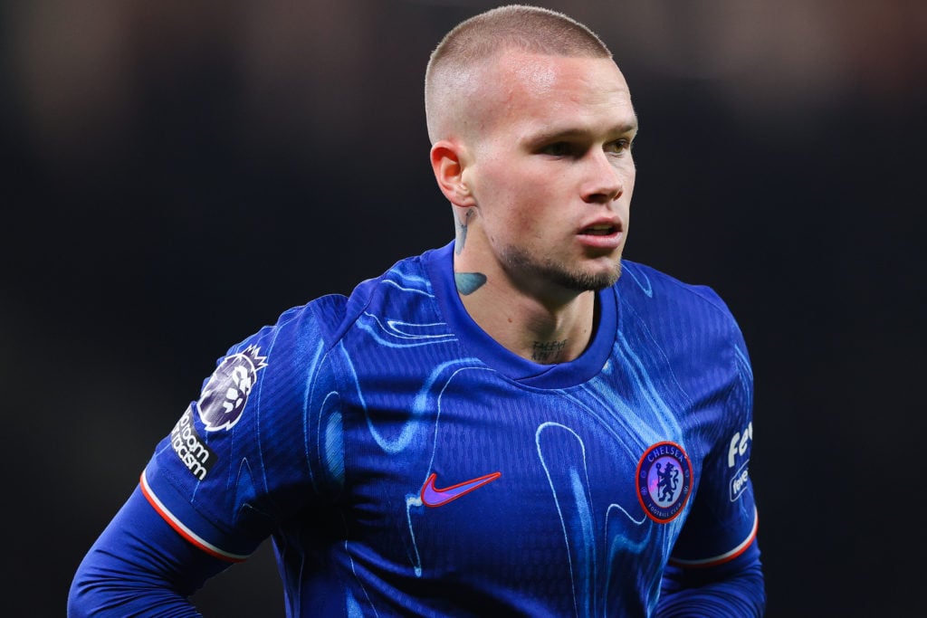 Mykhaylo Mudryk of Chelsea during the Premier League match between Manchester United FC and Chelsea FC at Old Trafford on November 03, 2024 in Manc...