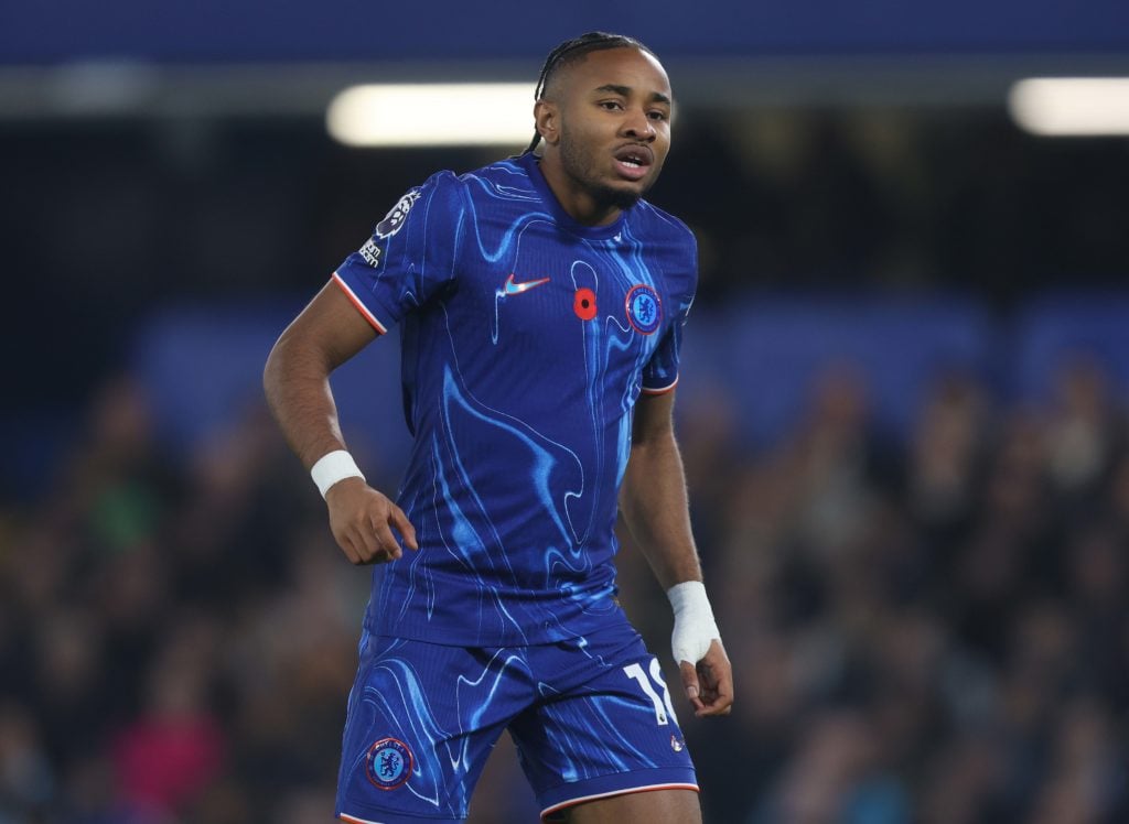 Christopher Nkunku of Chelsea during the Premier League match between Chelsea FC and Arsenal FC at Stamford Bridge on November 10, 2024 in London, ...