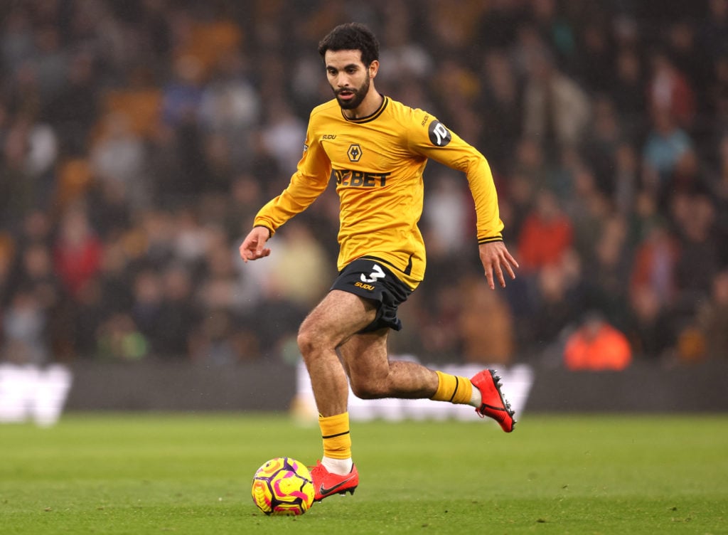 Rayan Ait-Nouri of Wolverhampton Wanderers runs with the ball during the Premier League match between Wolverhampton Wanderers FC and AFC Bournemout...