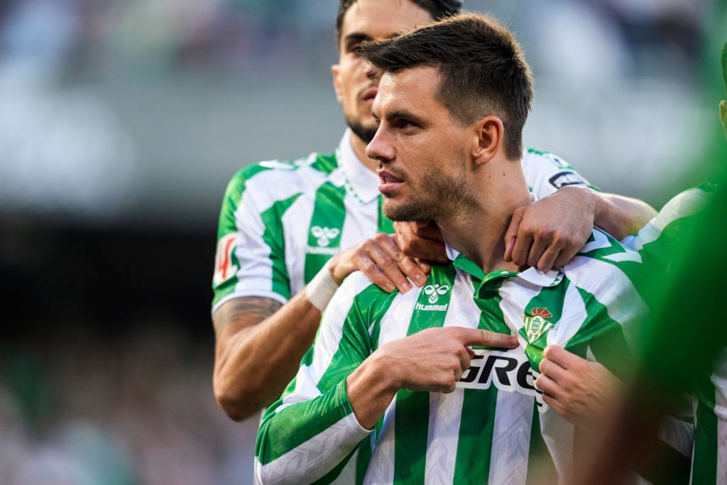 Giovani Lo Celso of Real Betis celebrates a goal during the Spanish league, LaLiga EA Sports, football match played between Real Betis and FC Barce...