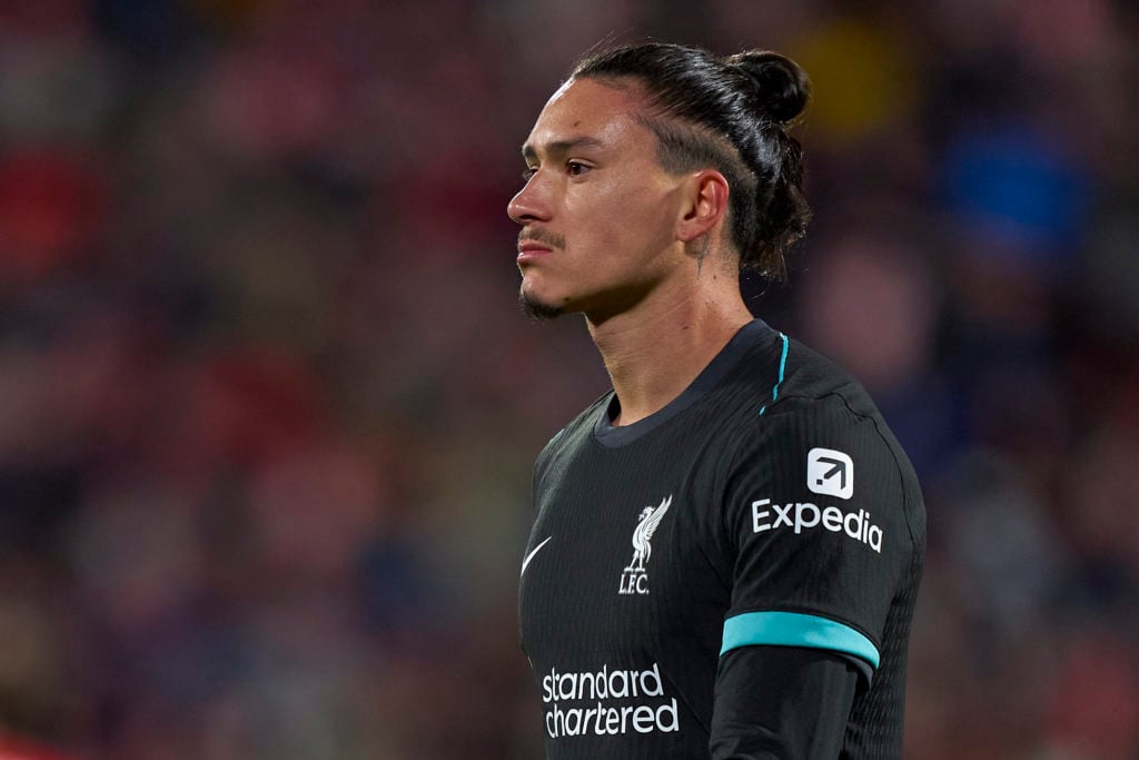 Darwin Nunez of Liverpool FC looks on during the UEFA Champions League 2024/25 League Phase MD6 match between Girona FC and Liverpool FC at Montili...