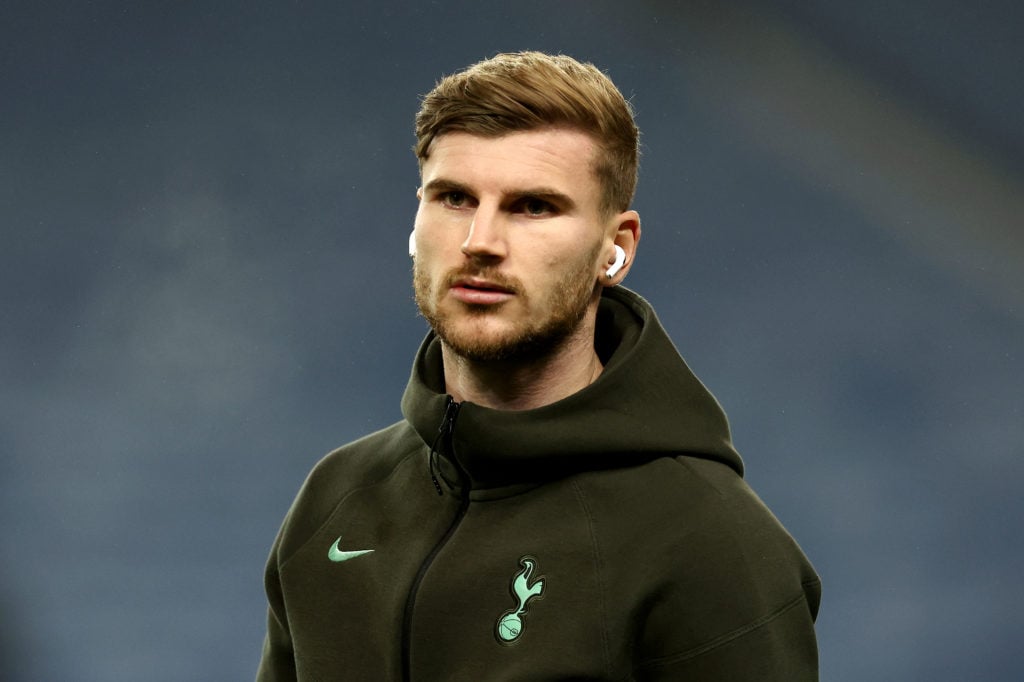 Timo Werner of Tottenham Hotspur during the UEFA Europa League 2024/25 League Phase MD6 match between Rangers FC and Tottenham Hotspur at Ibrox Sta...