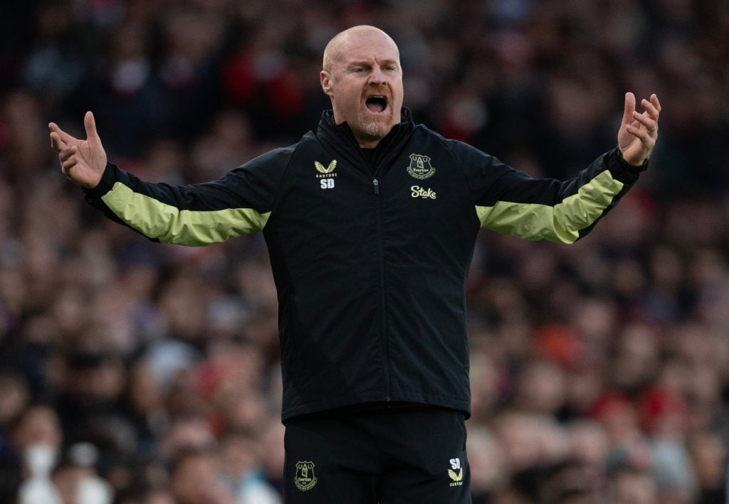 Everton manager Sean Dyche during the Premier League match between Arsenal FC and Everton FC at Emirates Stadium on December 14, 2024 in London, En...