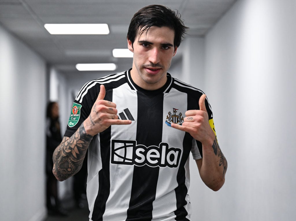 Sandro Tonali of Newcastle United FC #8 following the Carabao Cup Quarter Final match between Newcastle United and Brentford at St James' Park on D...