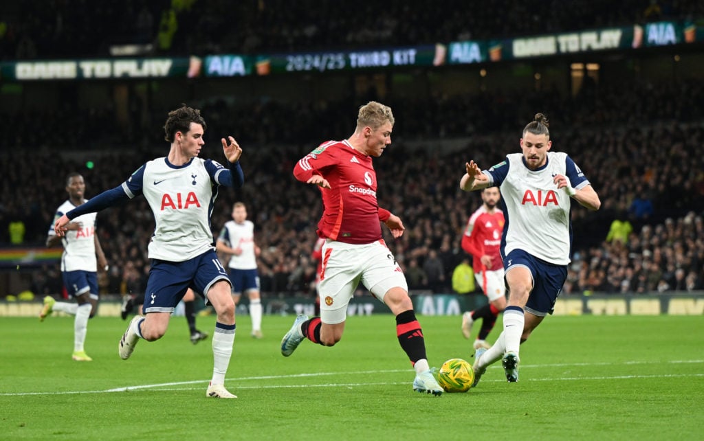 Manchester United fans have a lot to say about Archie Gray after losing to Tottenham in Carabao Cup