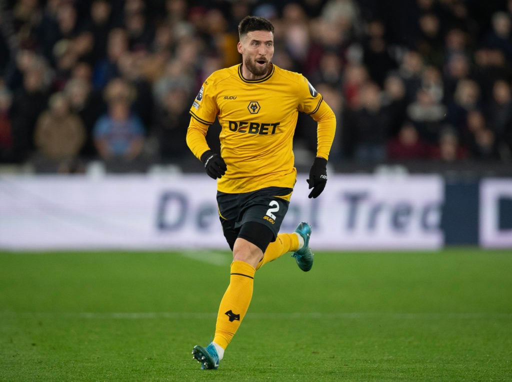 Matt Doherty of Wolverhampton Wanderers during the Premier League match between West Ham United FC and Wolverhampton Wanderers FC at London Stadium...