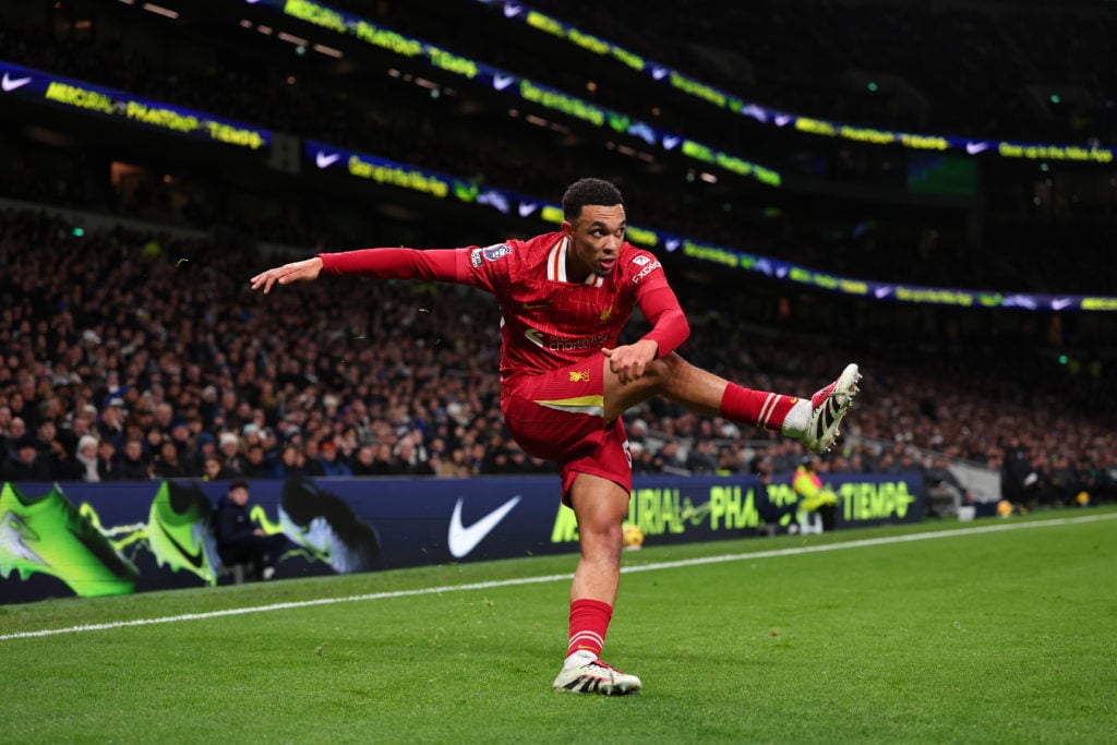 Trent Alexander-Arnold of Liverpool during the Premier League match between Tottenham Hotspur FC and Liverpool FC at Tottenham Hotspur Stadium on D...