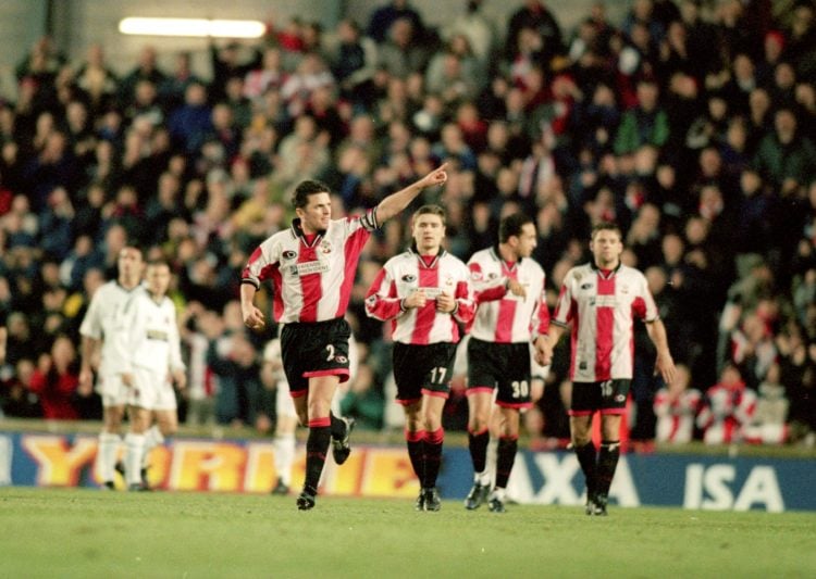 6 Jan 2001:  Jason Dodd celebrates scoring the winner for Southampton during the AXA sponsored FA Cup Third Round match against Sheffield United pl...