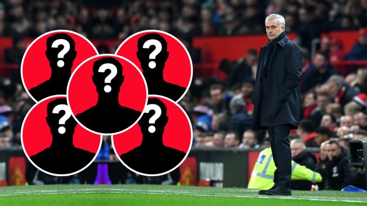 Jose Mourinho, Manager of Tottenham Hotspur looks on during the Premier League match between Manchester United and Tottenham Hotspur. Inset, five q...