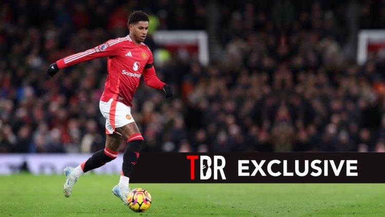 MANCHESTER, ENGLAND - DECEMBER 07: Marcus Rashford of Manchester United during the Premier League match between Manchester United FC and Nottingham...