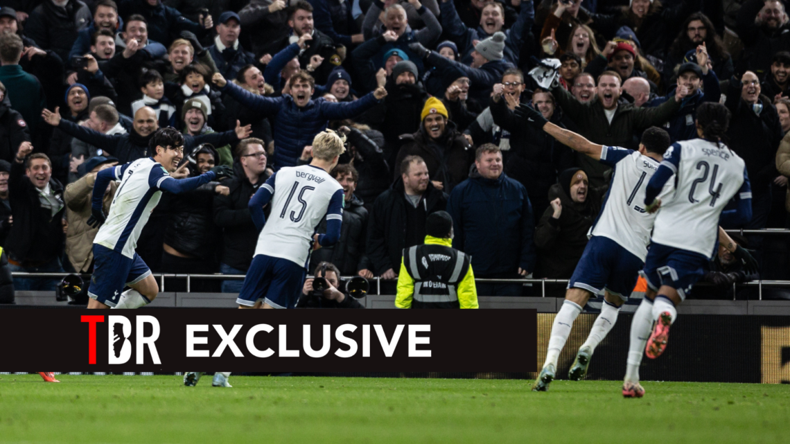 Tottenham players celebrating a goal TBR Excl