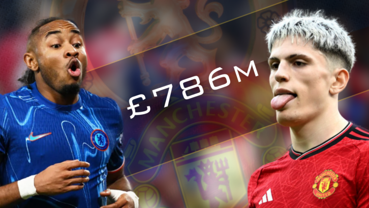 Christopher Nkunku, Alejandro Garnacho, Chelsea badge, Manchester United badge