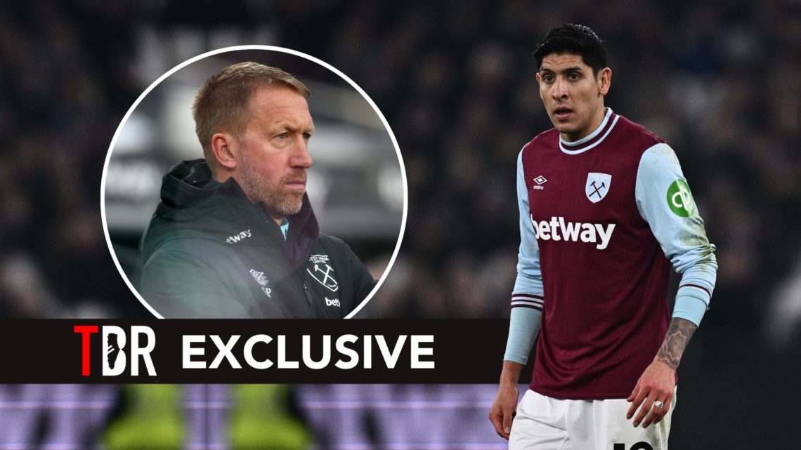 Edson Alvarez. Inset, Graham Potter.