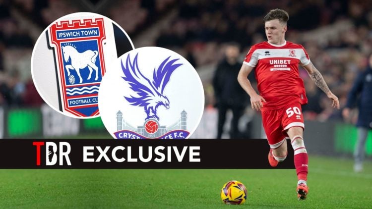 Ben Doak with Palace and Ipswich badges inset