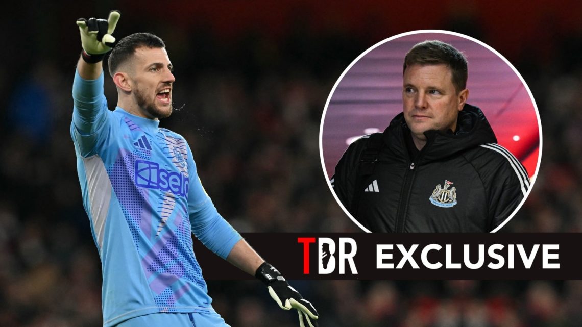 Newcastle's Martin Dubravka with Eddie Howe in the smaller circle