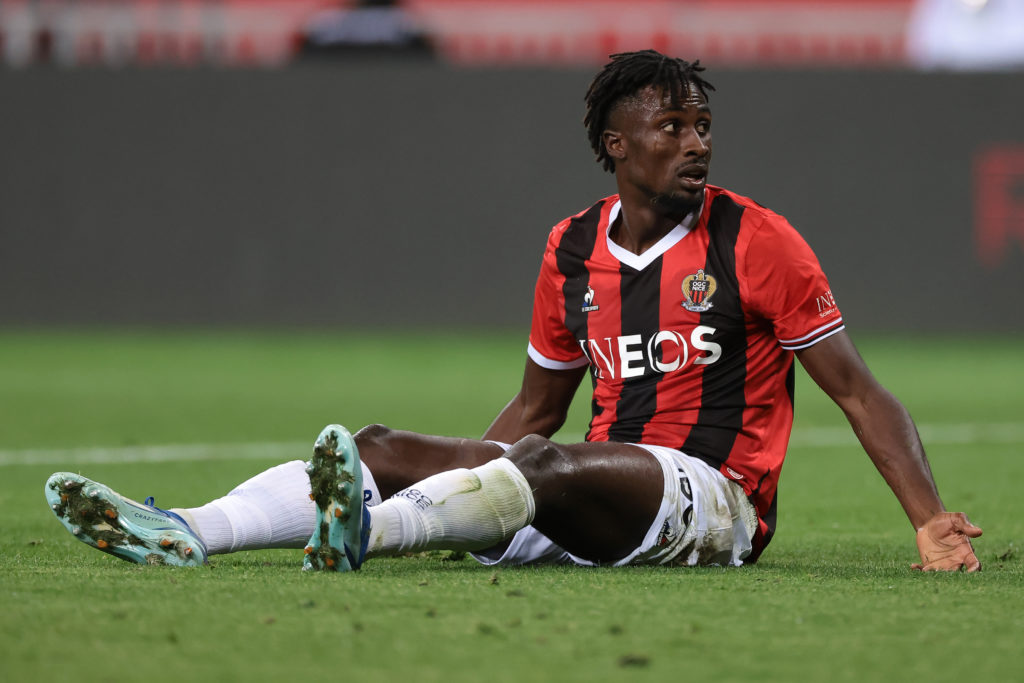Evann Guessand during a match for OGC Nice.