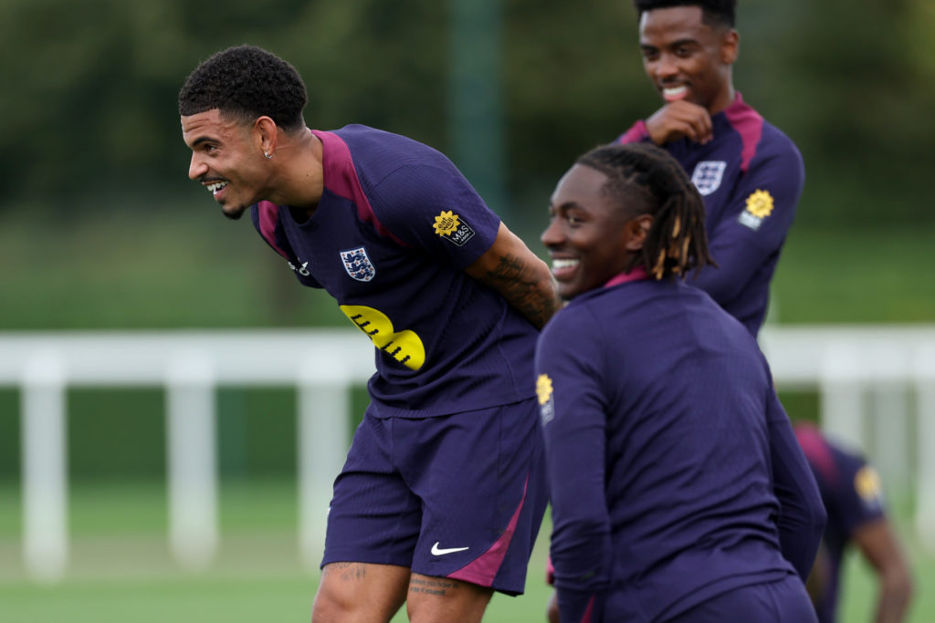 Morgan Gibbs-White during England training ahead of Nations League