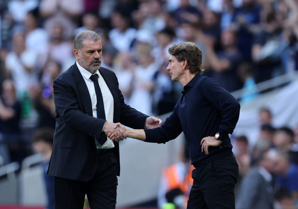 Ange Postecoglou and Thomas Frank Tottenham Hotspur FC v Brentford FC - Premier League