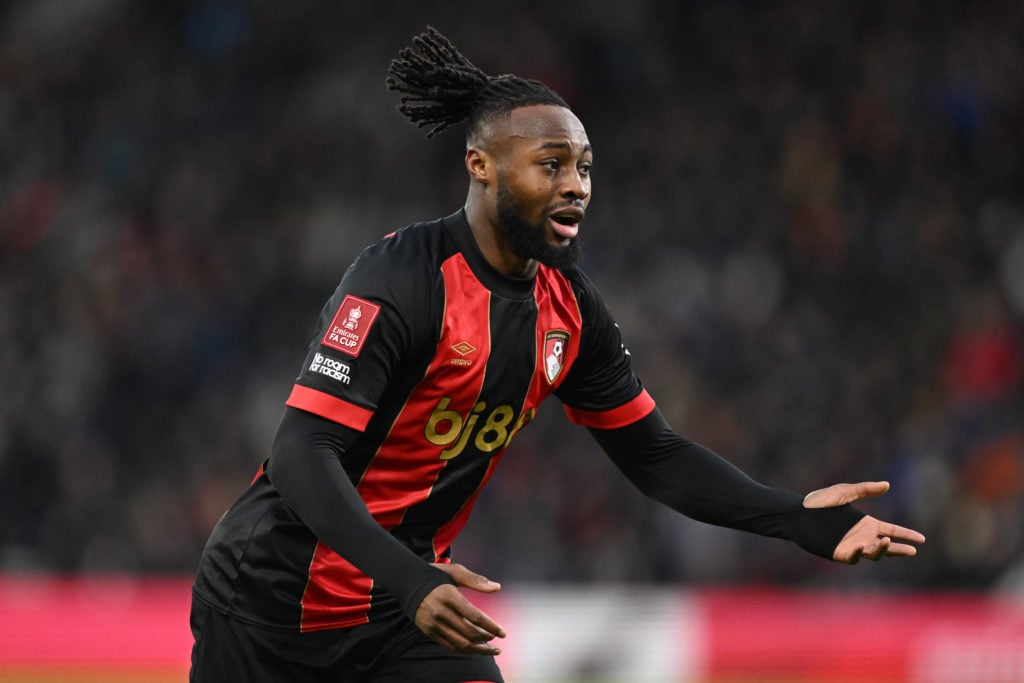 Antoine Semenyo of Bournemouth in action during the Emirates FA Cup Third Round match between AFC Bournemouth and West Bromwich Albion at Vitality ...