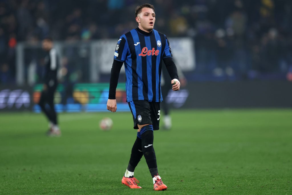 Mateo Retegui of Atalanta Bc looks on during the UEFA Champions League 2024/25 League Phase MD7 match between Atalanta BC and SK Sturm Graz at Gewi...