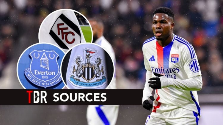 Lyon's Ernest Nuamah with Everton, Newcastle and Fulham inset