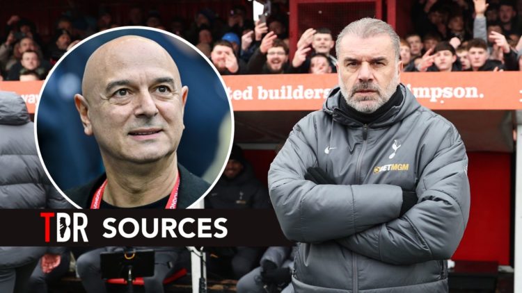 Ange Postecoglou. Inset, Daniel Levy.